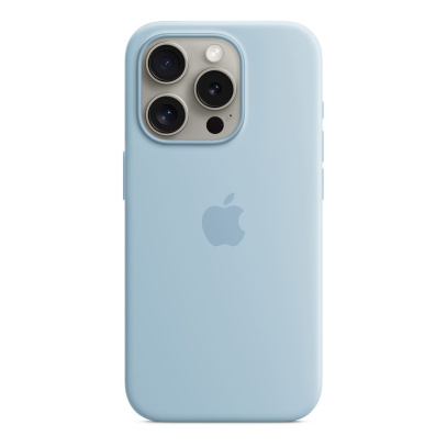Чехол Silicone Case для Apple iPhone 15 Pro с MagSafe Light Blue, нежно голубой