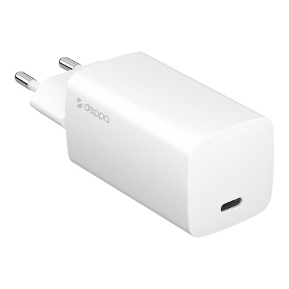 Зарядное устройство Deppa Wall Charger GaN USB Type-C, PD 3.0, 65Вт, GaN (11433) Белый
