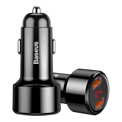 Автомобильное зарядное устройство Baseus 2 USB Quick Charger 45W (USB+USB) (CCMLC20A-01) Черный