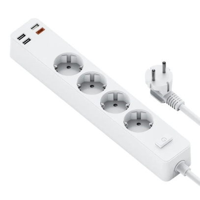 Сетевой фильтр WiWU Smart Power Strip EU Plug 20W 4*AC+3*USB 3.0+ 1*USB-C (U01 EU) Белый