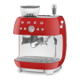 Кофемашина эспрессо со встроенной кофемолкой SMEG 50s style (EGF03RDEU) Красный