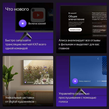 Телевизор Яндекс ТВ Станция Бейсик с Алисой на YaGPT 43“ 4K UHD, LED (YNDX-00074) Телевизор Яндекс ТВ Станция Бейсик с Алисой на YaGPT 43“ 4K UHD, LED (YNDX-00074)