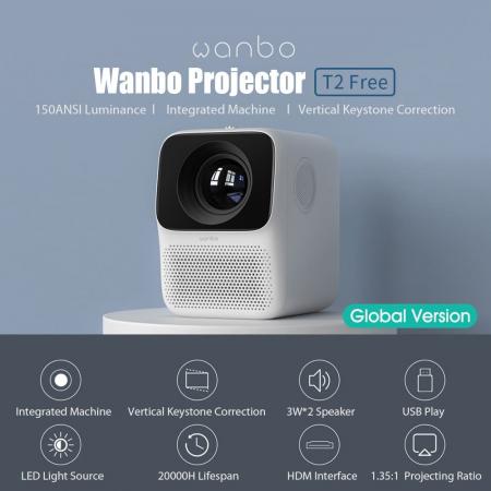 Мини проектор Xiaomi T2 Free/T2M Белый Мини проектор Xiaomi T2 Free/T2M Белый