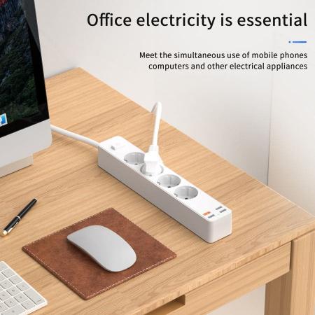Сетевой фильтр WiWU Smart Power Strip EU Plug 20W 4*AC+3*USB 3.0+ 1*USB-C (U01 EU) Черный