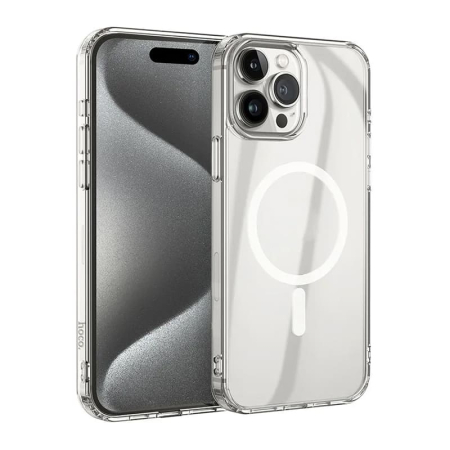Чехол hoco. Magnetic Smartphone CASE для Apple iPhone 15 Pro Max Прозрачный
