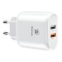 Сетевое зарядное устройство USB-C Baseus 2 USB Quick Charge 23 Вт 5V/9V/12V Bojure Series Белый Сетевое зарядное устройство USB-C Baseus 2 USB Quick Charge 23 Вт 5V/9V/12V Bojure Series Белый