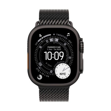 Apple Watch Ultra 3 (2025), 49 мм корпус из титана цвета «Black», ремешок Titanium Milanese Loop размера M цвета «Black» Apple Watch Ultra 3 (2025), 49 мм корпус из титана цвета «Black», ремешок Titanium Milanese Loop размера M цвета «Black»