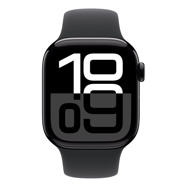 Apple Watch Series 10, 42 мм корпус из алюминия цвета «Jet Black», ремешок Sport Band размера M/L цвета «Black»