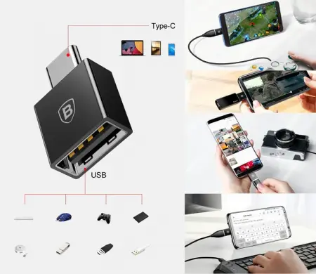 Переходник/адаптер Baseus USB – USB Type-C (CATJQ-B01) Черный