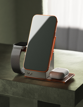 Беспроводное зарядное устройство VLP NEO Qi2.2 Amber gray, серый янтарь