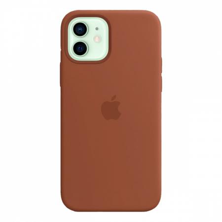 Чехол Leather Case MagSafe для Apple iPhone 12 mini Brown, коричневый