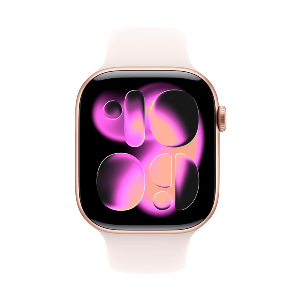 Apple Watch Series 11, 42 мм корпус из алюминия цвета «Rose Gold», ремешок Sport Band размера M/L цвета «Light Blush»