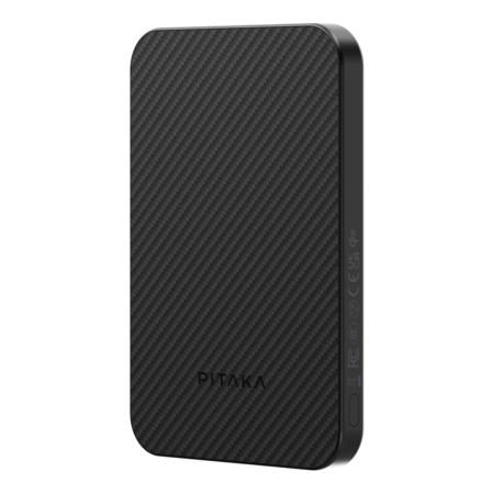 Внешний аккумулятор Pitaka Aramid Fiber Magnetic Power Bank black на 5000mAh, чёрный Внешний аккумулятор Pitaka Aramid Fiber Magnetic Power Bank black на 5000mAh, чёрный