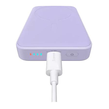 Внешний аккумулятор Baseus 10000mAh Magnetic Wireless Charging Power Bank 20W (PPCXM10) Фиолетовый
