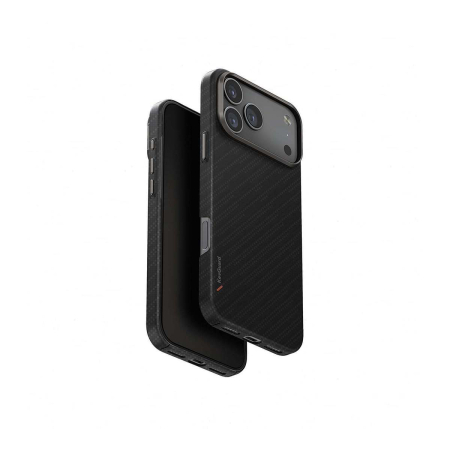 Чехол для iPhone 17 Pro Max с MagSafe UNIQ KEVA EDGE Full Kevlar (IP6.9P(2025)-KEVAEDMCBLK) Carbon Black, чёрный