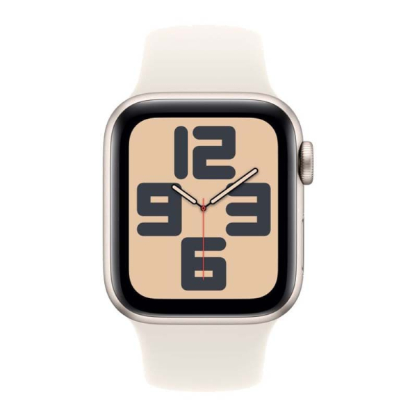 Apple Watch SE (2024), 40 мм корпус из алюминия цвета «Starlight», ремешок Sport Band размера M/L цвета «Starlight» Apple Watch SE (2024), 40 мм корпус из алюминия цвета «Starlight», ремешок Sport Band размера M/L цвета «Starlight»