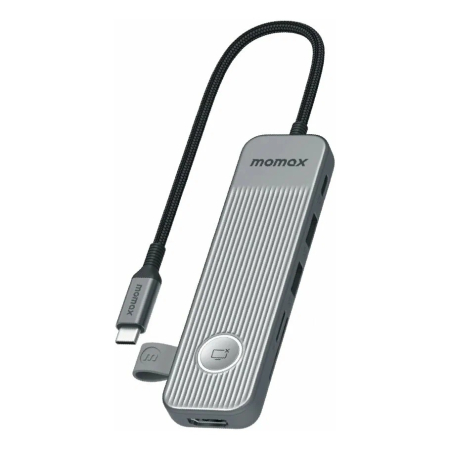 Хаб Momax OneLink USB-C 7в1 Type-С+3xUSB-A+HDMI 4K60Hz+SD/TF Серый