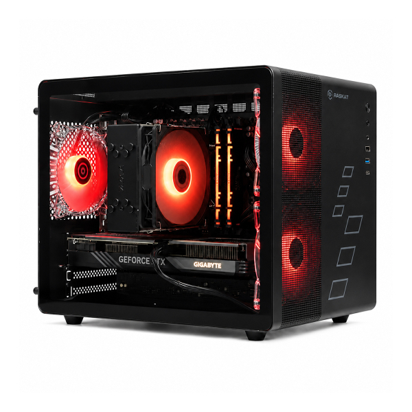 Игровой ПК Raskat Strike 520, AMD Ryzen 5 7500F, NVIDIA RTX 5060 8Gb, 32Gb DDR5, 1Tb SSD, Чёрный
