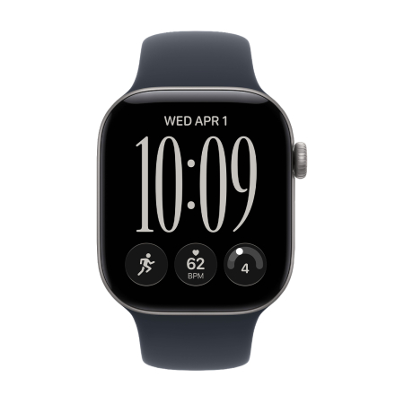 Apple Watch Series 12, 46 мм корпус из алюминия цвета «Space Gray», ремешок Sport Band размера S/M цвета «Navy Blue»