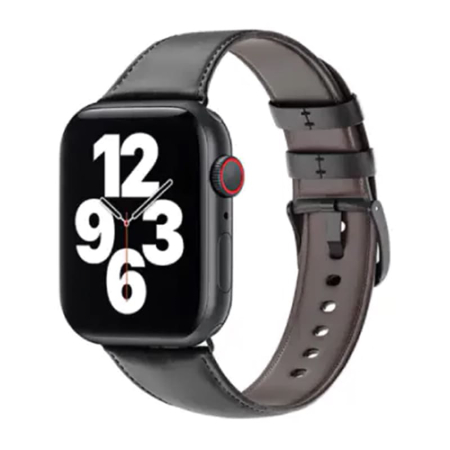 Кожаный ремешок для Apple Watch 42/44/45/49 мм WiWU (Wi-WB003) Black, черный Кожаный ремешок для Apple Watch 42/44/45/49 мм WiWU (Wi-WB003) Black, черный