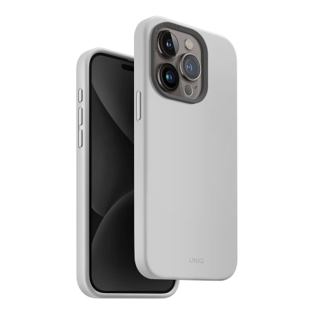Чехол для iPhone 15 Pro с MagSafe UNIQ Lino (IP6.1P(2023)-LINOHMCGRY) Chalk Grey