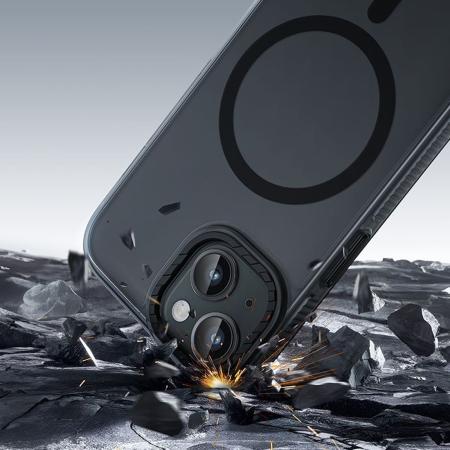 Чехол hoco. DROP PROOF Magnetic Smartphone Case для Apple iPhone 15 Plus Прозрачный черный