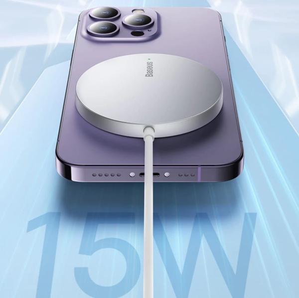 Беспроводное зарядное устройство Baseus Simple Mini3 Magnetic Wireless Charger 15W CCJJ040012 (BS-W529) White, белый